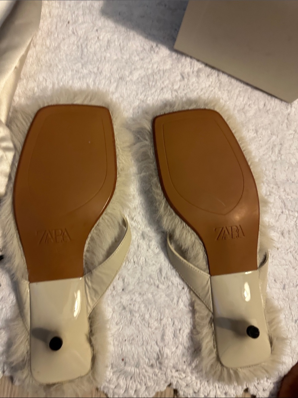 Zara Crudo Raw Crude Heel Sandal Size 9 Brand New with Box and Duffle bag -Cream - Picture 5 of 8